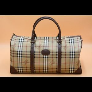 (SOLD) Burberry 1990s Beige Nova Check Travel Bag